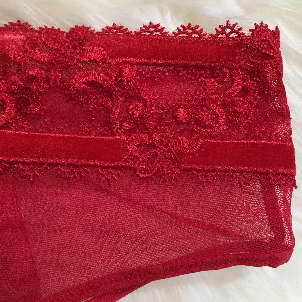Last One! Red Velvet Trim NWT VS S Midrise Cheeky - Picture 14 of 16
